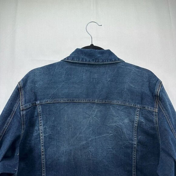 Just USA Jacket Womens Sz 2X Denim Trucker Jean Button Front Cotton Blend Blue - Picture 5 of 11